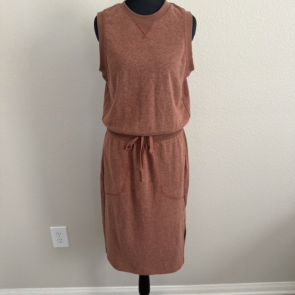 Prana Women's Small Cozy Up Beach Hopper Dress Pockets Stretch Hemp Cinched - Picture 1 of 8